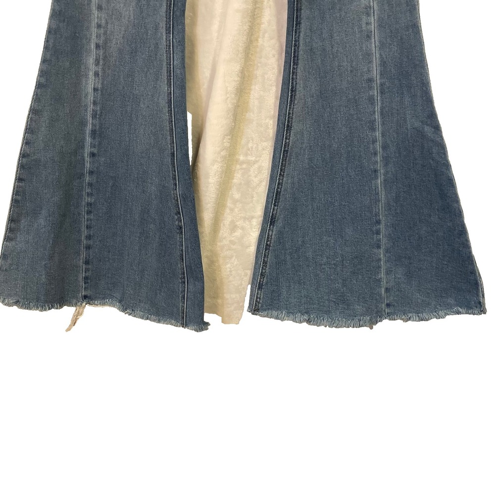 Rock & Roll Denim Bell Bottom Jeans High Rise‎ Raw Hem Size 29x34 - Picture 4 of 7
